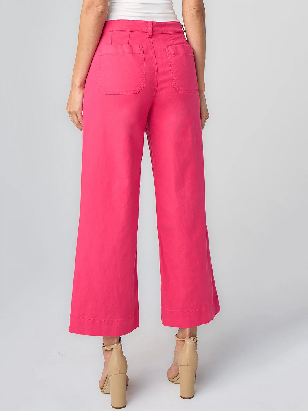 Crop Wide Leg With Patch Pockets in Diva Pink