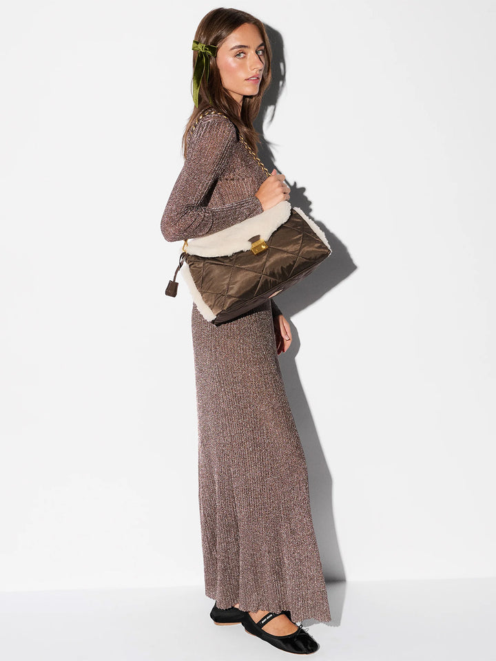 Crosby Lock Shoulder in Shearling Walnut