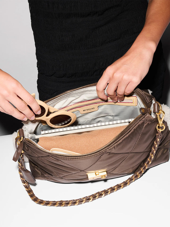 Crosby Lock Shoulder in Shearling Walnut