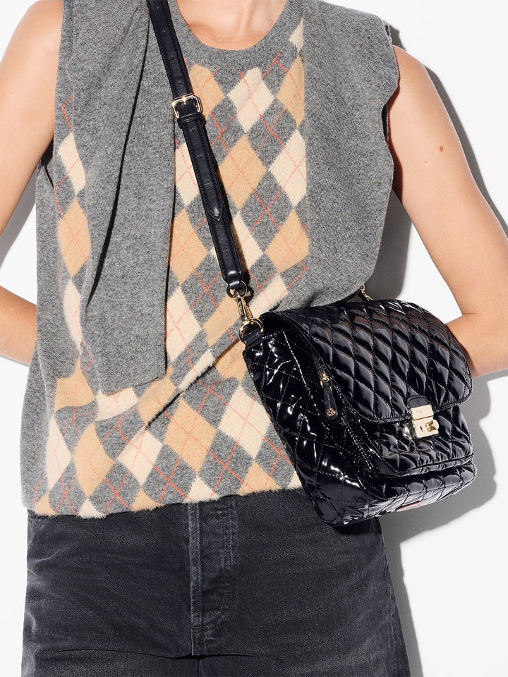 Crosby Lock Crossbody Medium in Black Lacquer