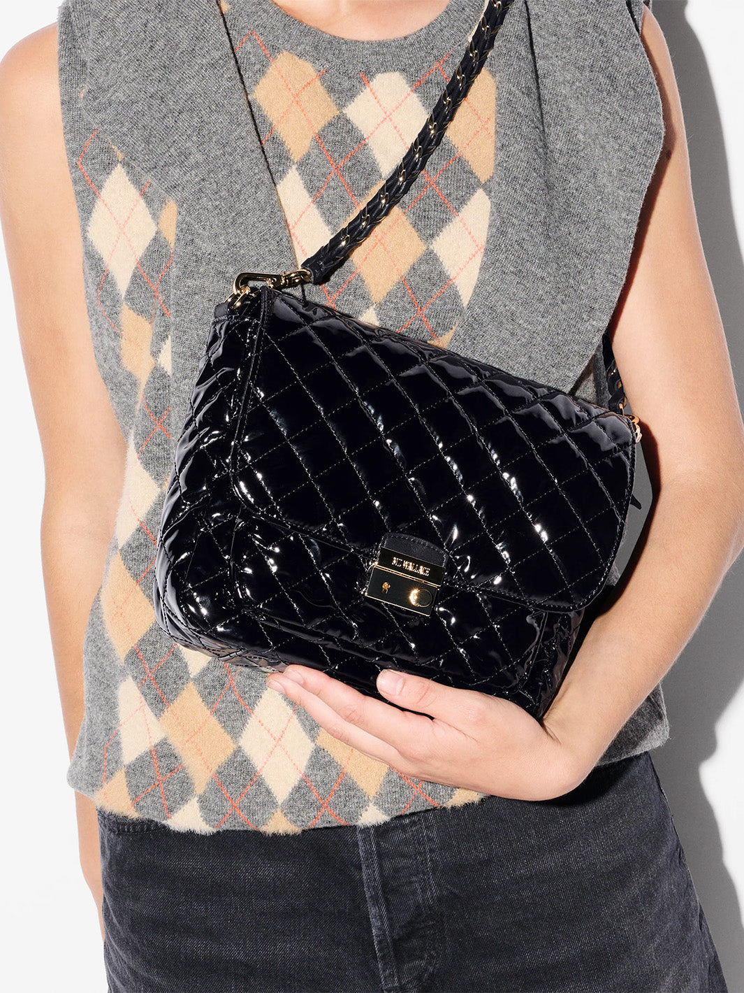 Crosby Lock Crossbody Medium in Black Lacquer