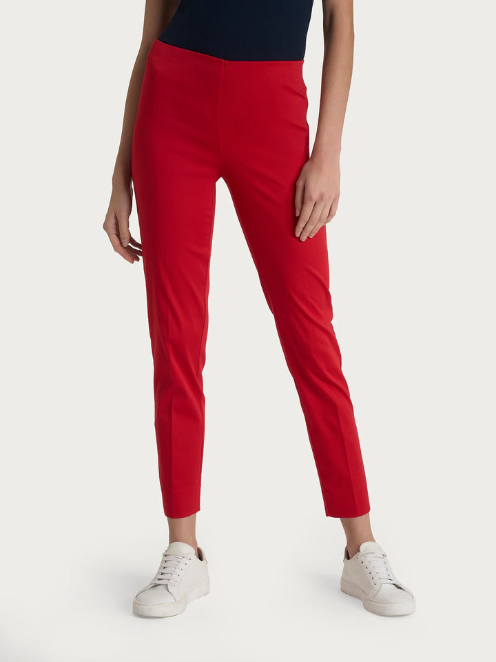 Slit Capri Satin Pants in Salsa