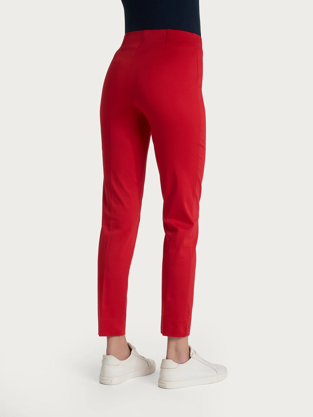 Slit Capri Satin Pants in Salsa