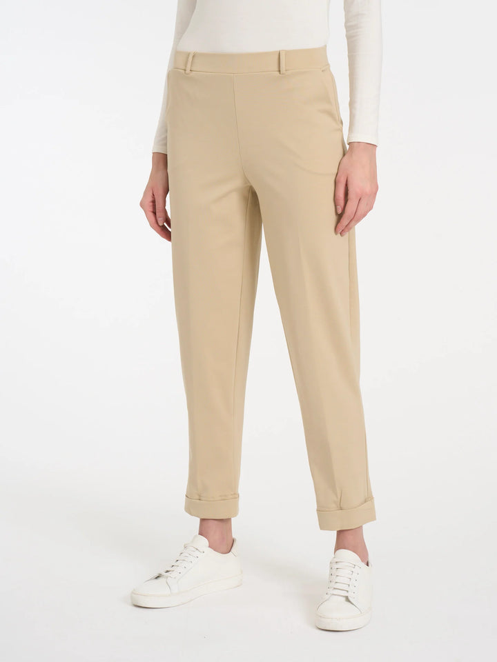 Carrot Cuff Pants with Pockets in Irish Cream