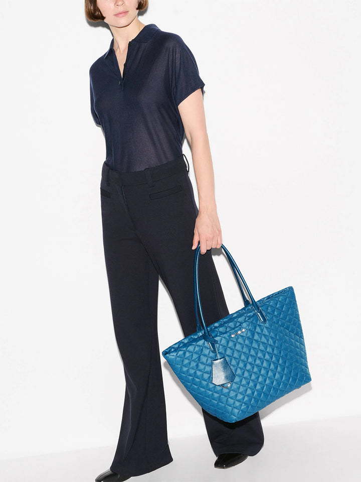 Medium Double Zip Cosmetic Bag in Atlantic Blue