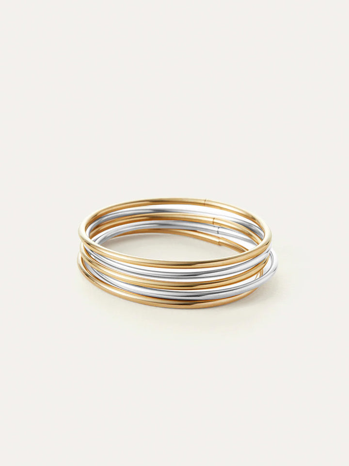Dane Bangle Set of 5 in Two Tone
