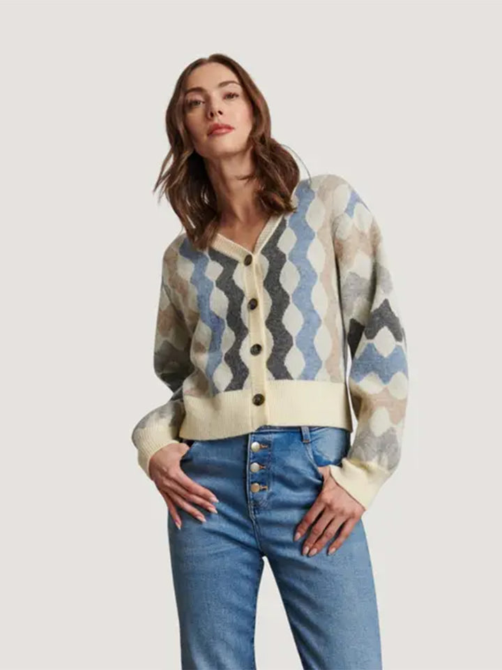 Darcie Cardigan in Asphalt Waves
