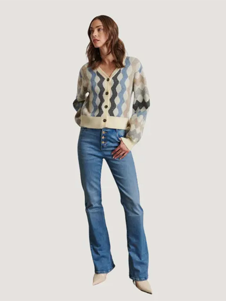 Darcie Cardigan in Asphalt Waves