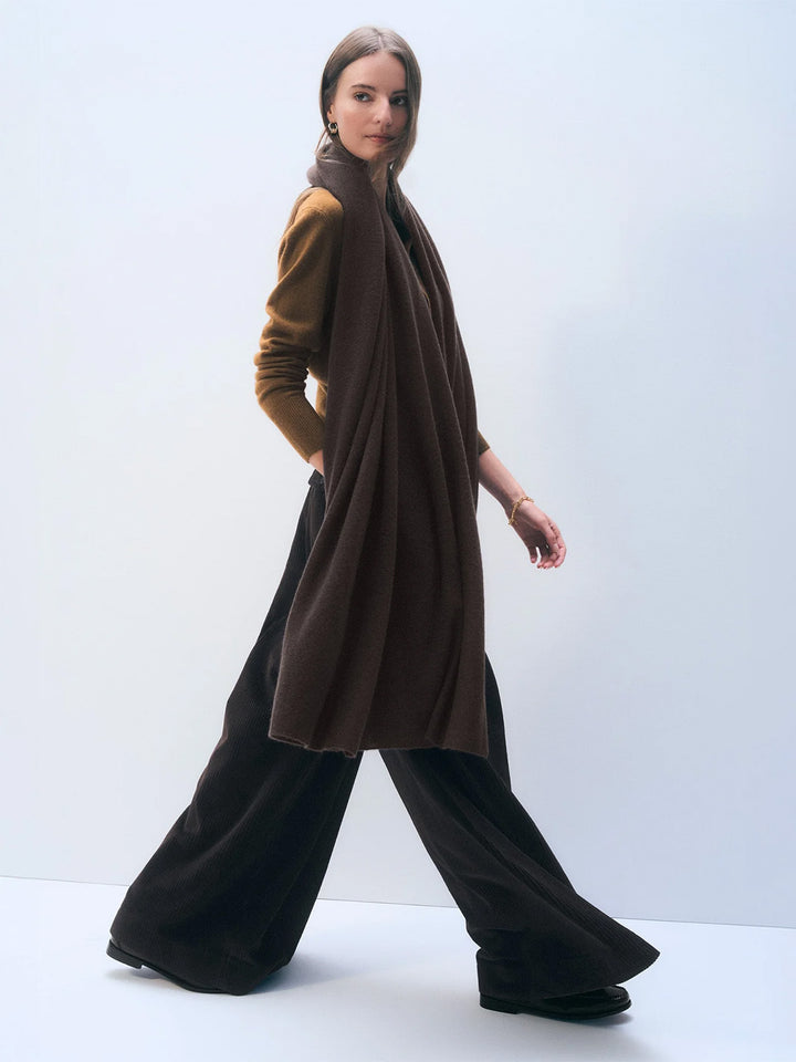 Cashmere Travel Wrap in Dark Umber