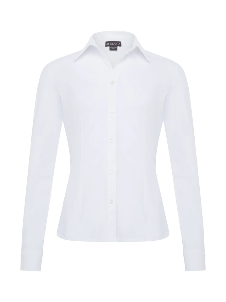 Dawn Long Sleeve Fitted Shirt in White