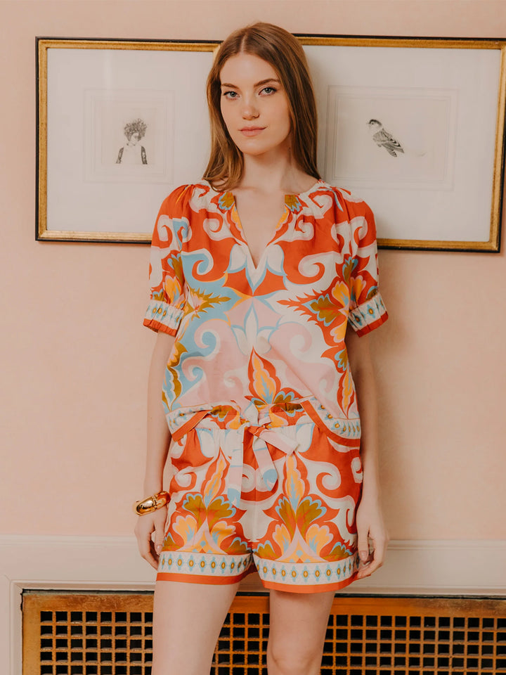 Dawson Top in Rosetti Print