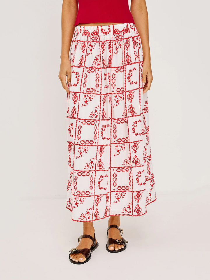 Dax Skirt in Ivory Red Handkerchief