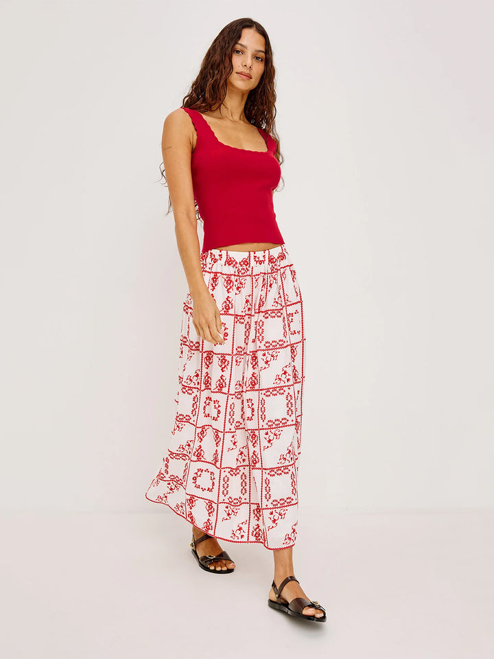Dax Skirt in Ivory Red Handkerchief