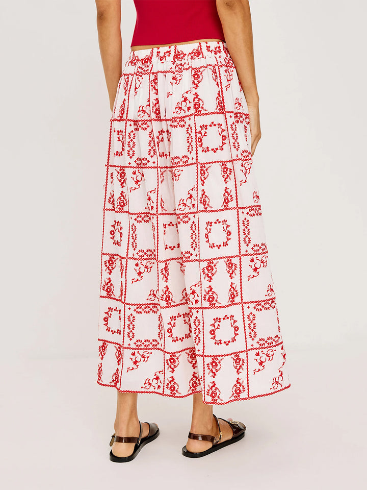 Dax Skirt in Ivory Red Handkerchief