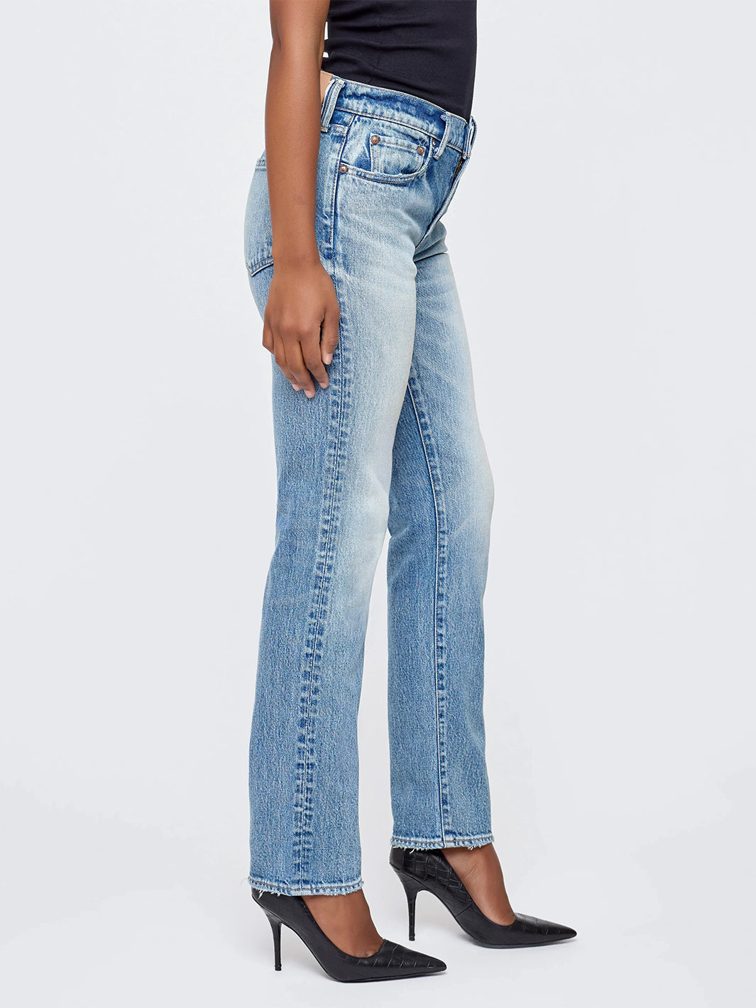 Deland Slim Straight Jean in Light Blue