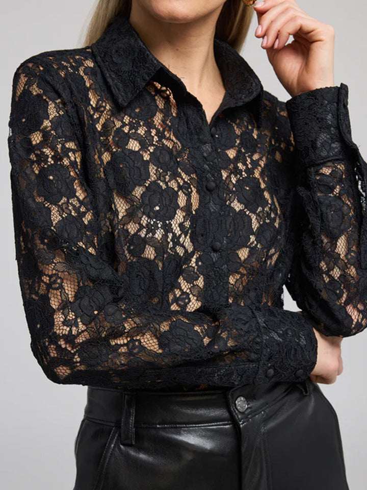 Delania Lace Top in Black