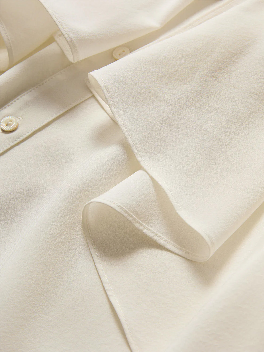 Demaris Ruffled Button-Down Blouse in Dove