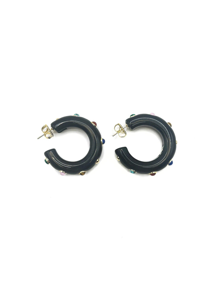 The Diana Gemstone Hoop Earrings