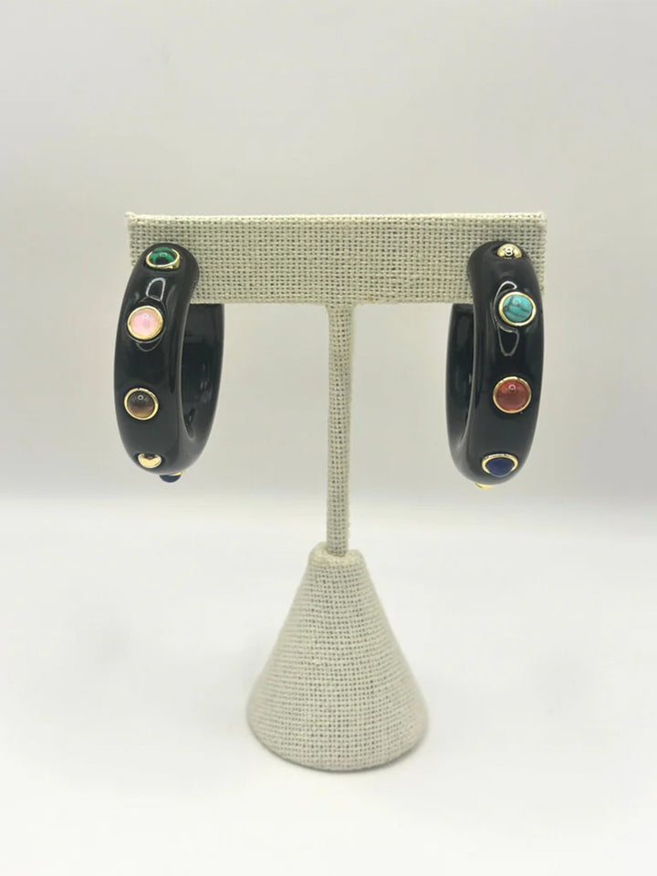 The Diana Gemstone Hoop Earrings