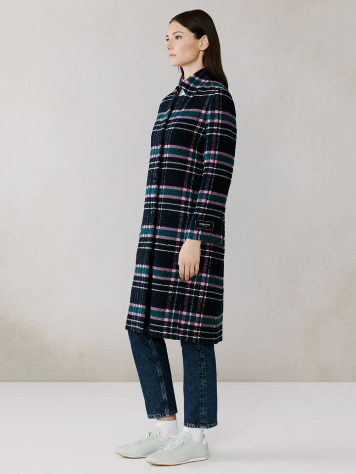 DIANE-C Plaid Midi Coat in Multi