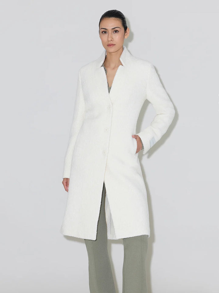 DIANE-U Midi Coat Boucle Wool in Powder