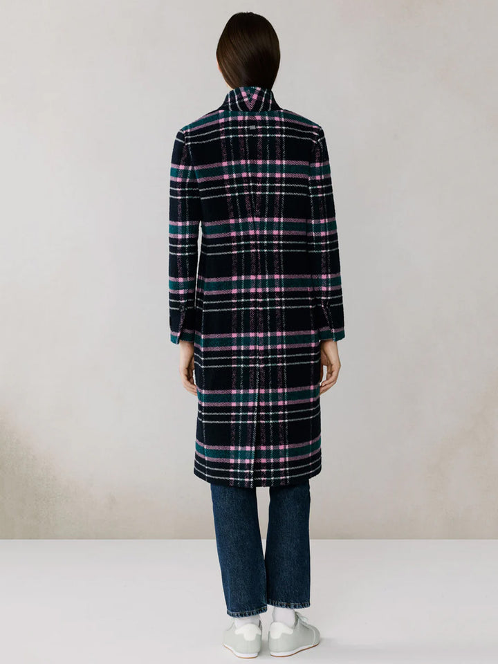 DIANE-C Plaid Midi Coat in Multi