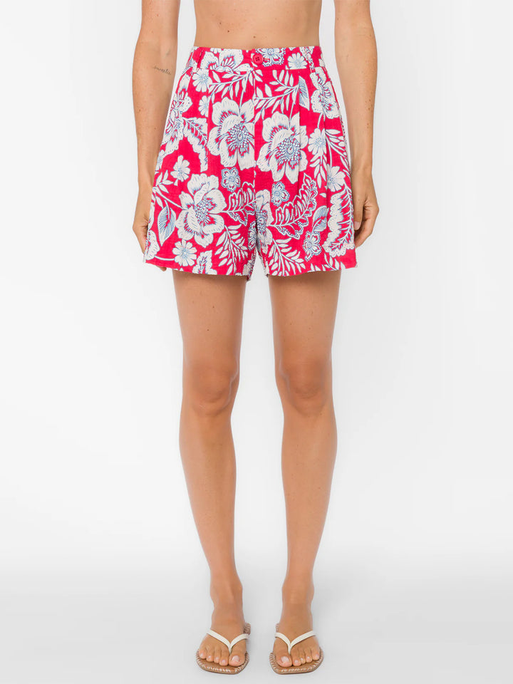 Donald Floral Shorts in Raspberry Floral Garden