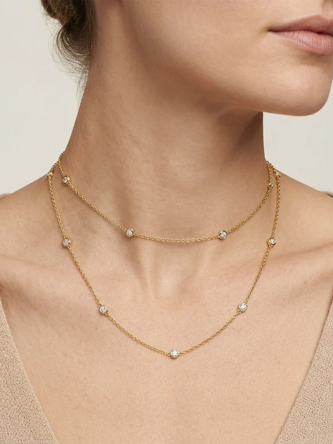 Dot-To-Dot Chain Necklace in Gold