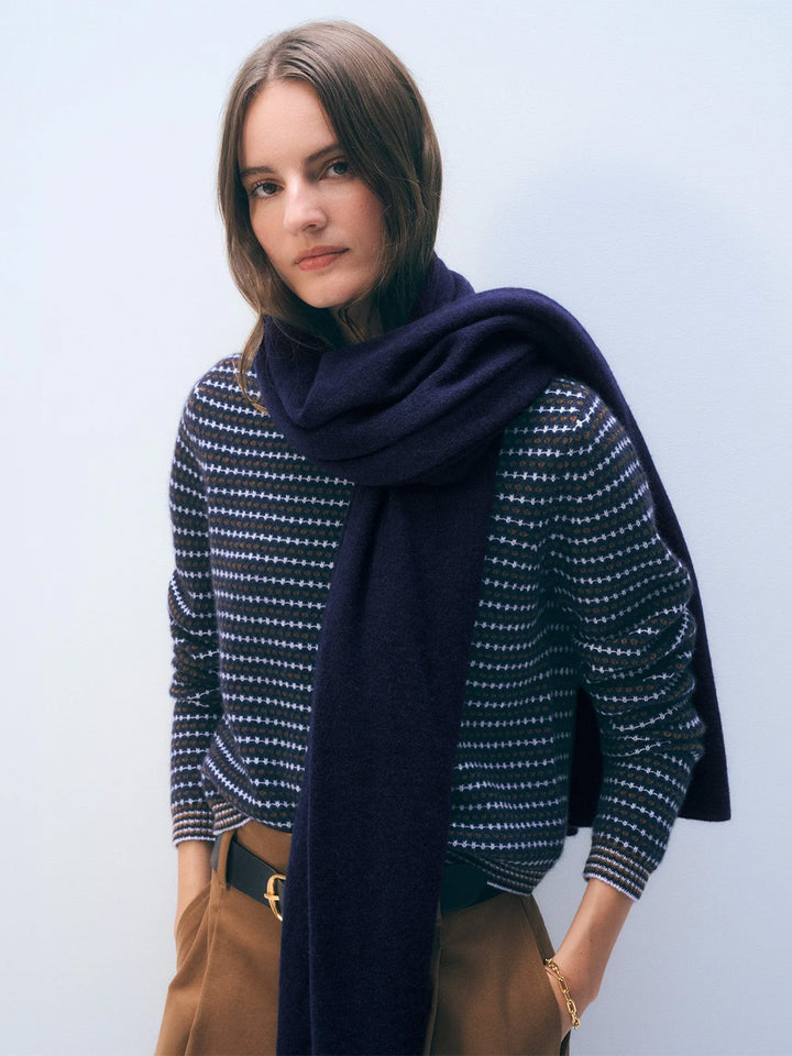 Cashmere Travel Wrap in Deep Navy