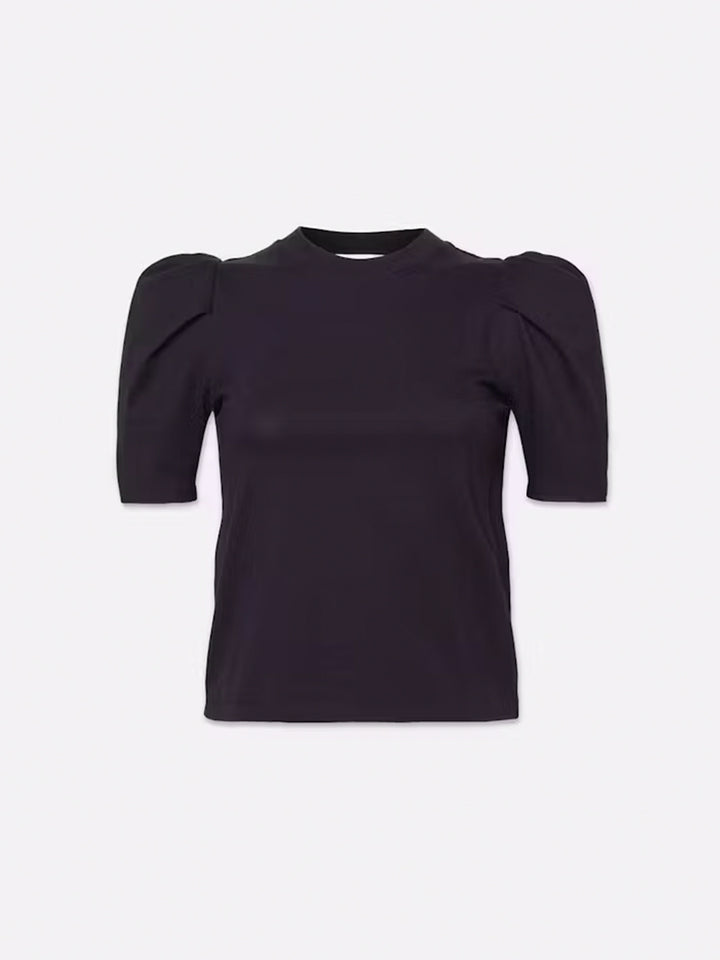 Drapped Femme Shor Sleeve Tee in Navy