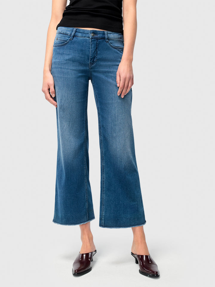 Dream Wide Crop Jean in Storm Blue Authentic