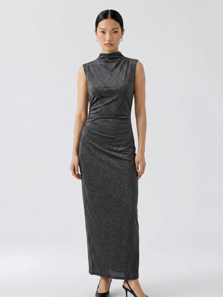 Maxikleid Dress in Silver Black