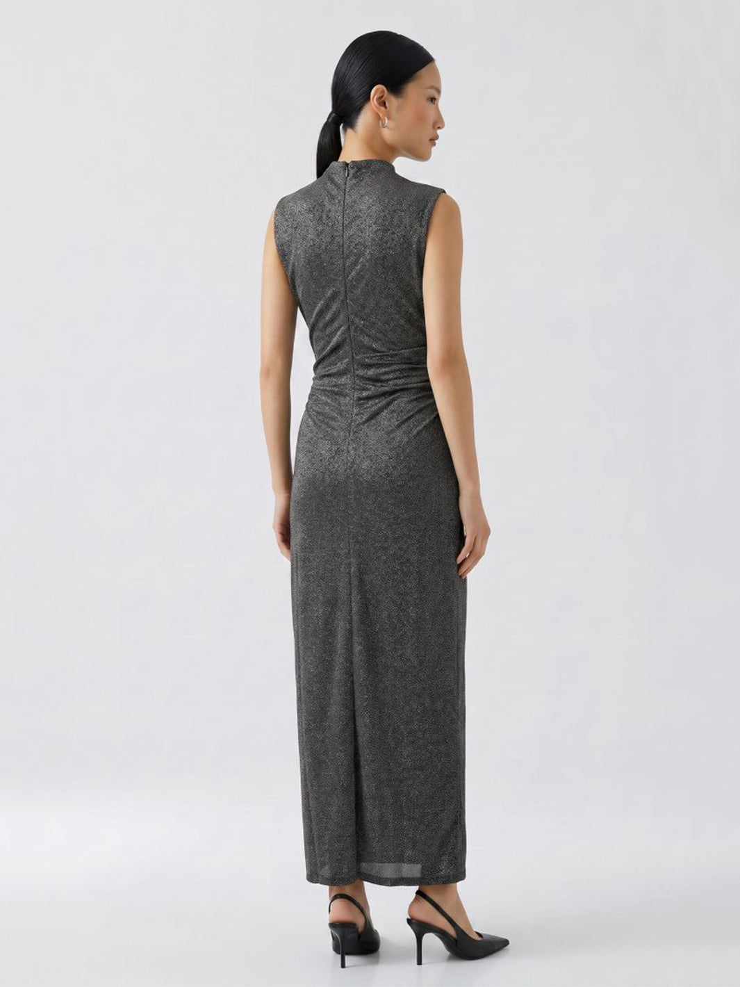 Maxikleid Dress in Silver Black