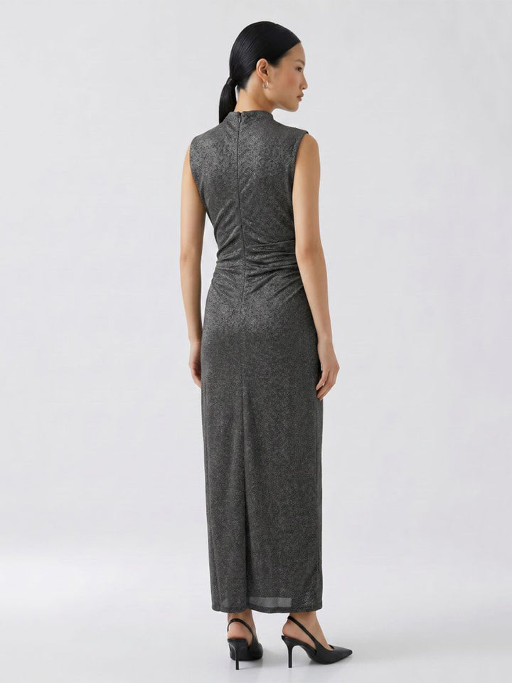 Maxikleid Dress in Silver Black