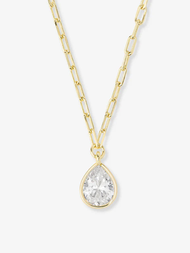 Drop of Perfection Necklace in Gold White Diamondettes