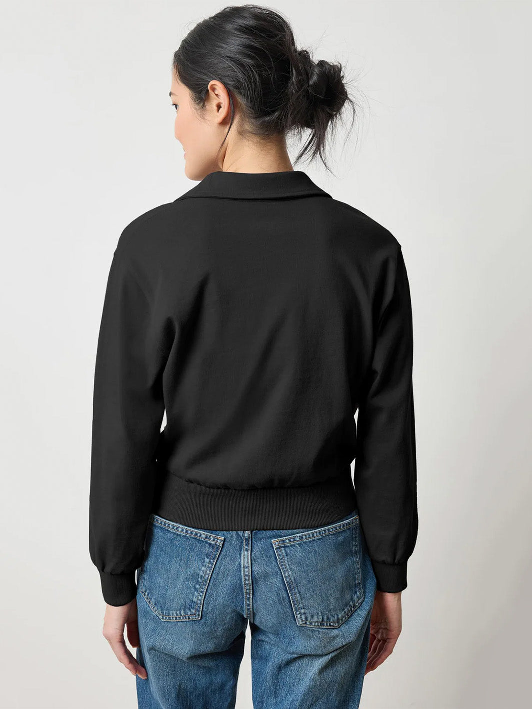 Drop Shoulder Polo in Black