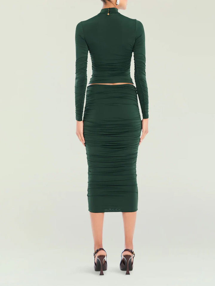 Dulcie Ruched Top in Evergreen