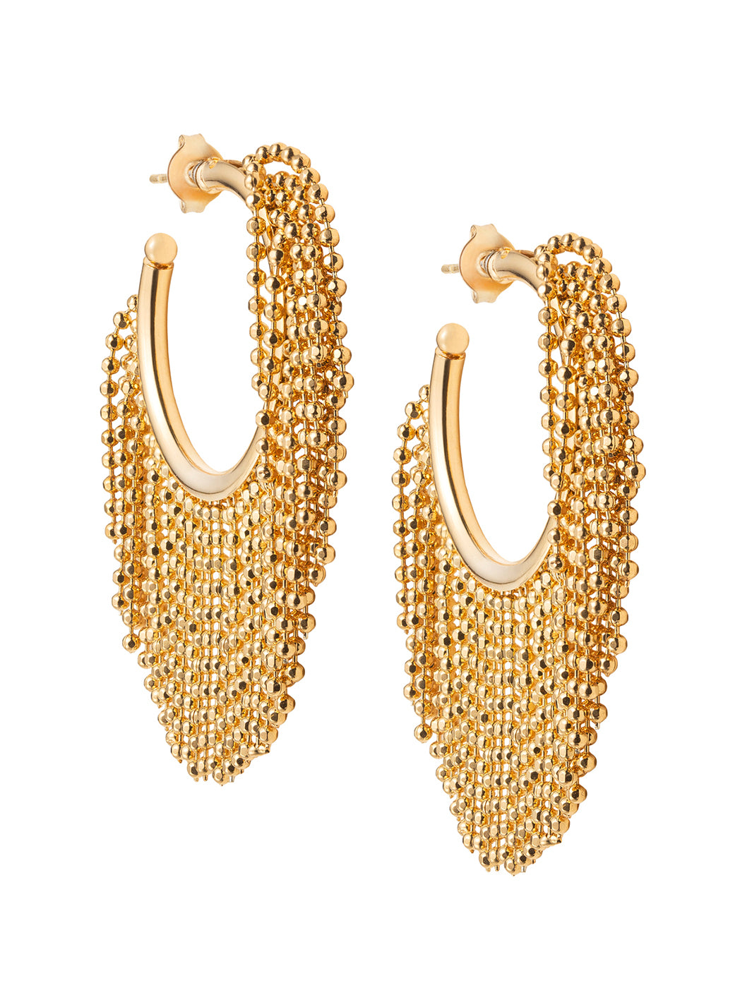 Gold Fringe Hoops