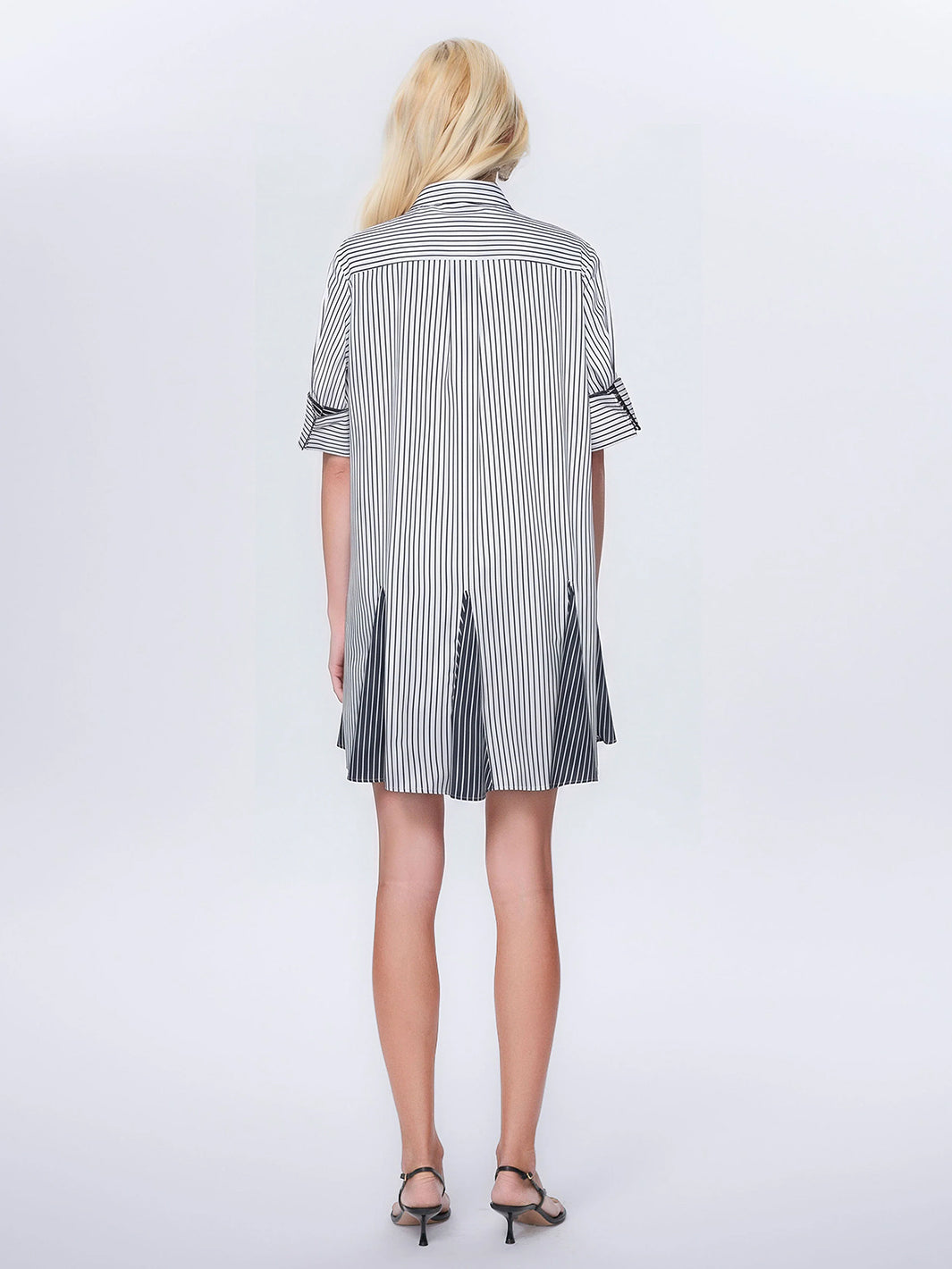 Echo Mix Stripe Shirtdress in Black