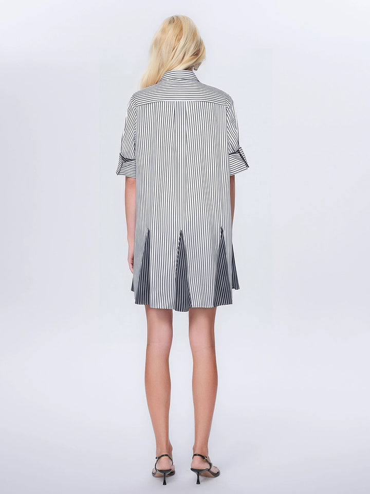 Echo Mix Stripe Shirtdress in Black