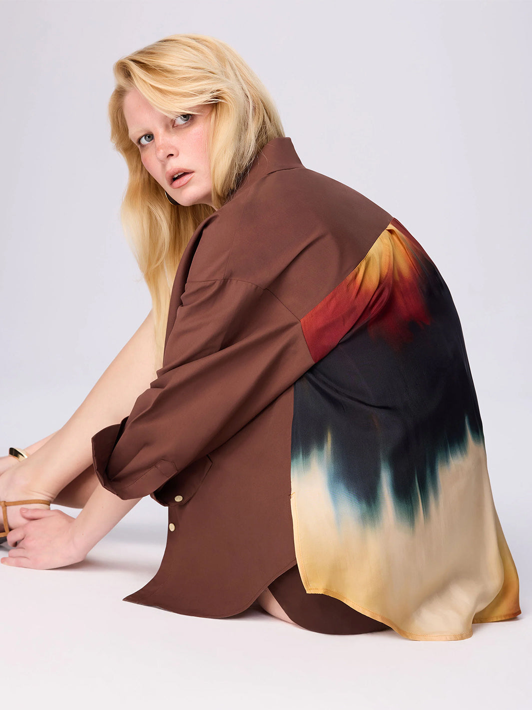 Echo Print Back Banker Shirt in Cosmic Astral