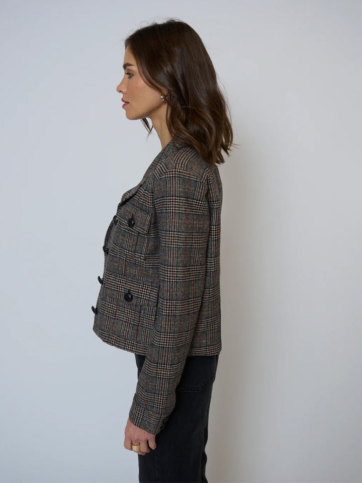 Eden Double Pocket Jacket in Black Plaid