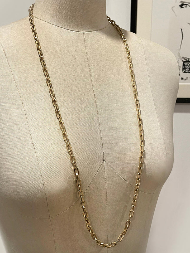 Plaza Edge Link Necklace Base - Long in Gold