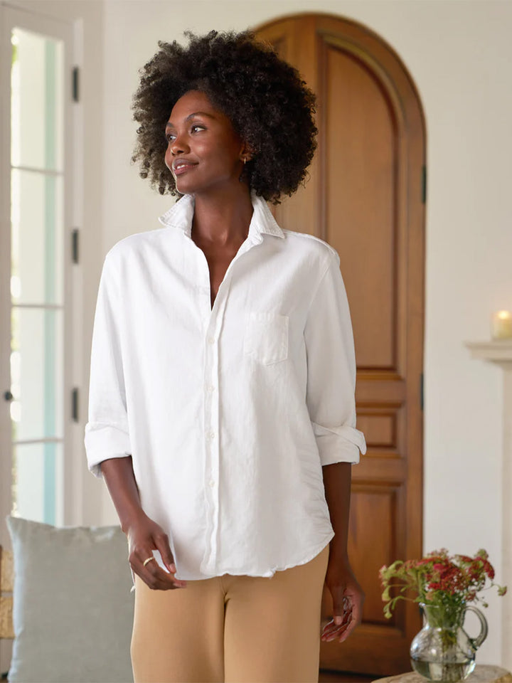 Eileen Relaxed Button-Up Shirt in White
