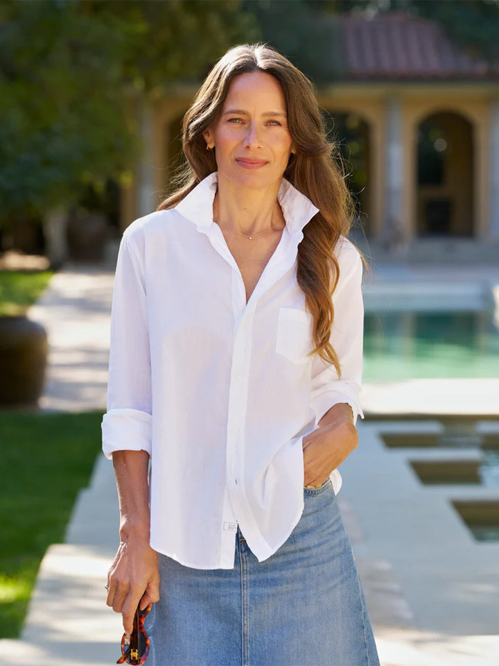 Eileen Relaxed Button Up Shirt in White
