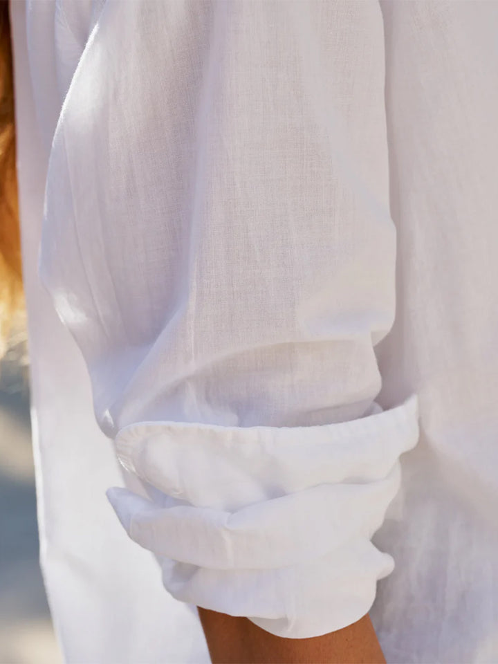 Eileen Relaxed Button Up Shirt in White