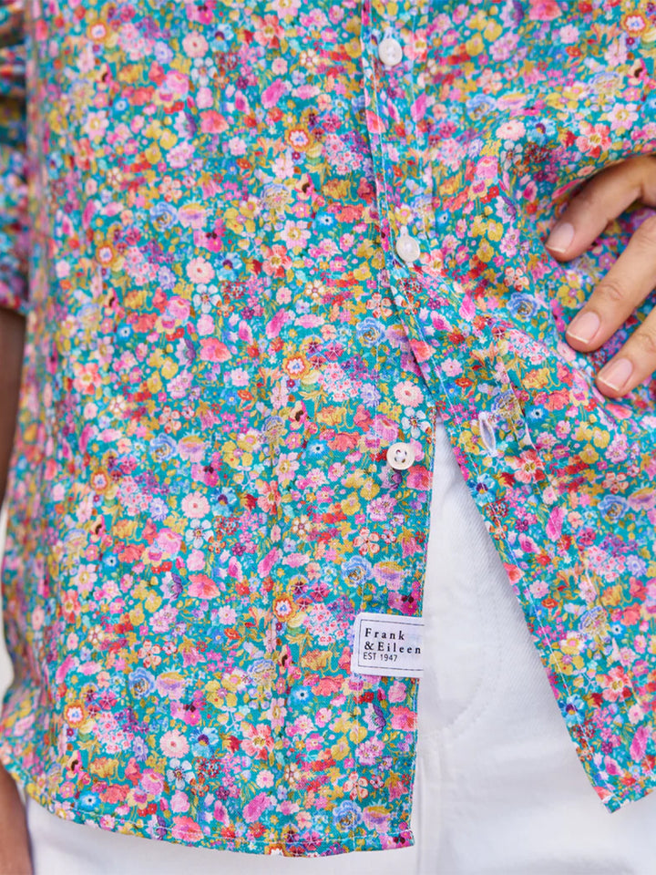 Eileen Relaxed Button-Up Shirt in Multicolor Flowers