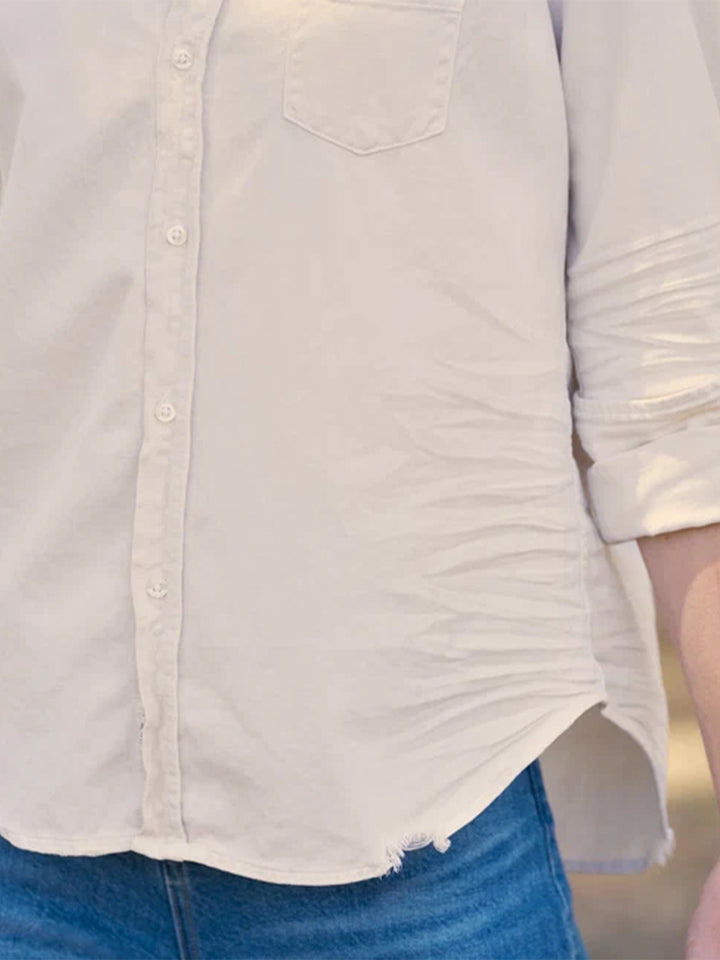Eileen Relaxed Button-Up Shirt in Vintage White