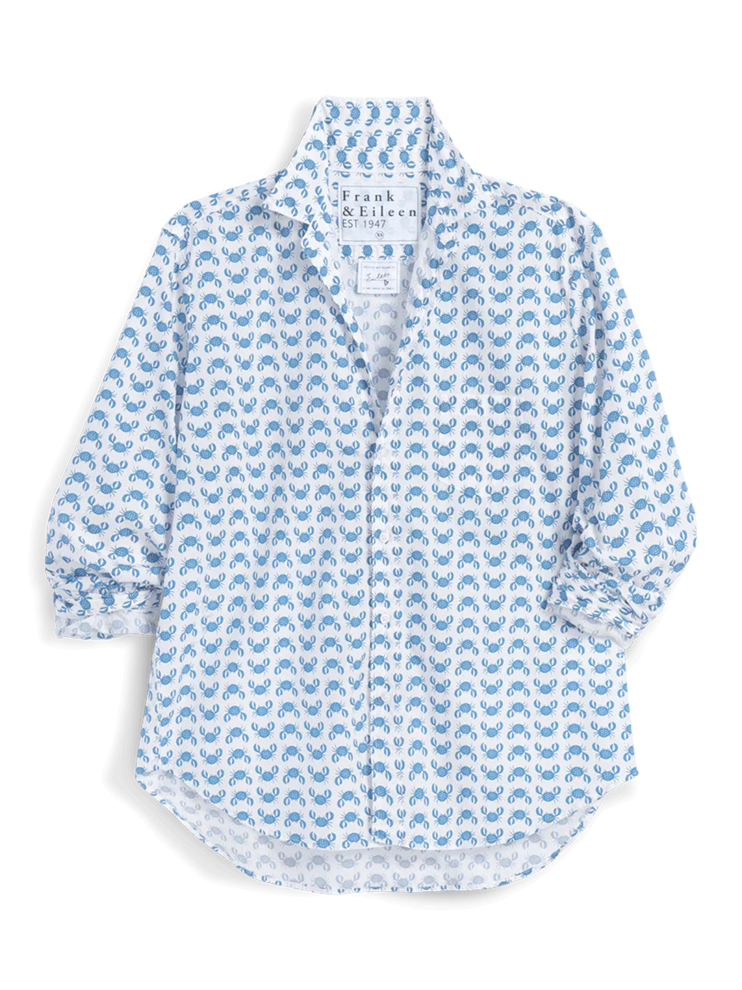 Eileen Relaxed Button-Up Shirt in Blue Crab