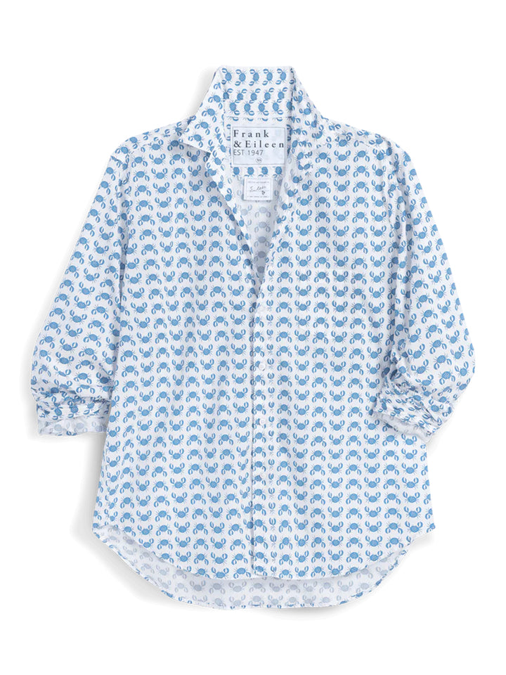 Eileen Relaxed Button-Up Shirt in Blue Crab